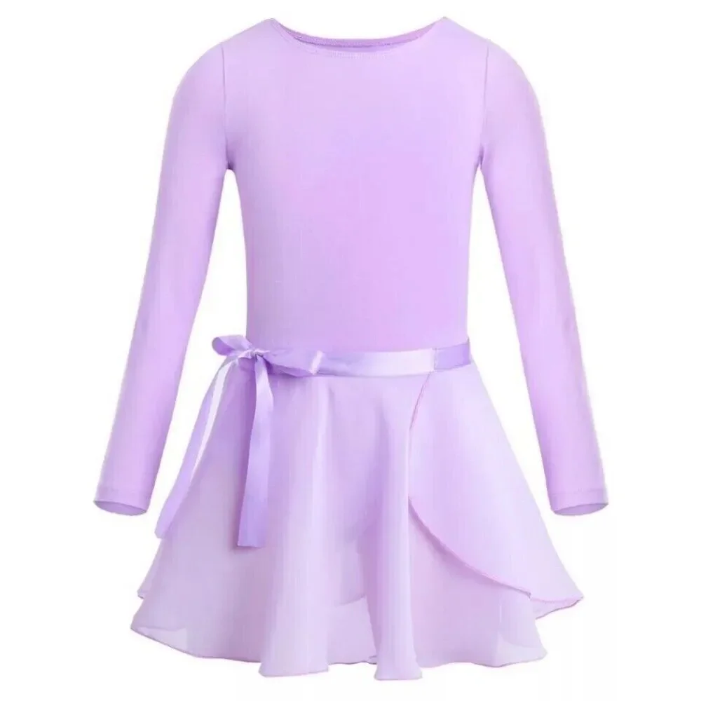 Gymnastics Leotard Chiffon Tutu Ballerina Ballet Dress 2 Piece Set Dance 3T - 4T